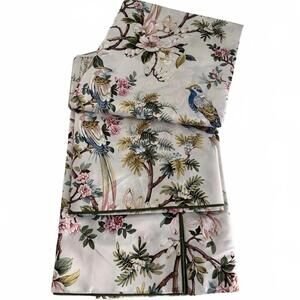 ENVOGUE Set of 2 Cream Floral Birds Drapers Back Top 37x84 Window Curtains NWOT